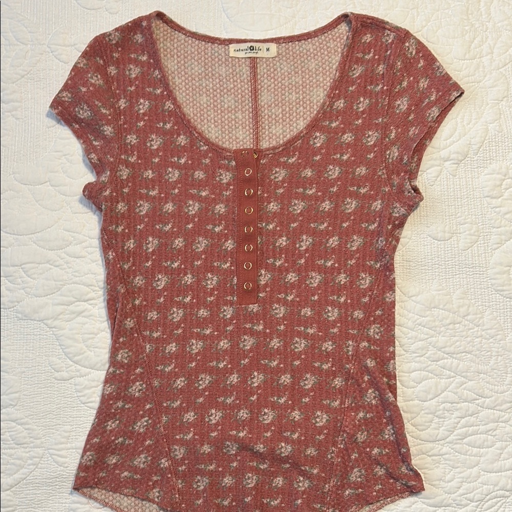 Natural Life Floral Knit Top-M